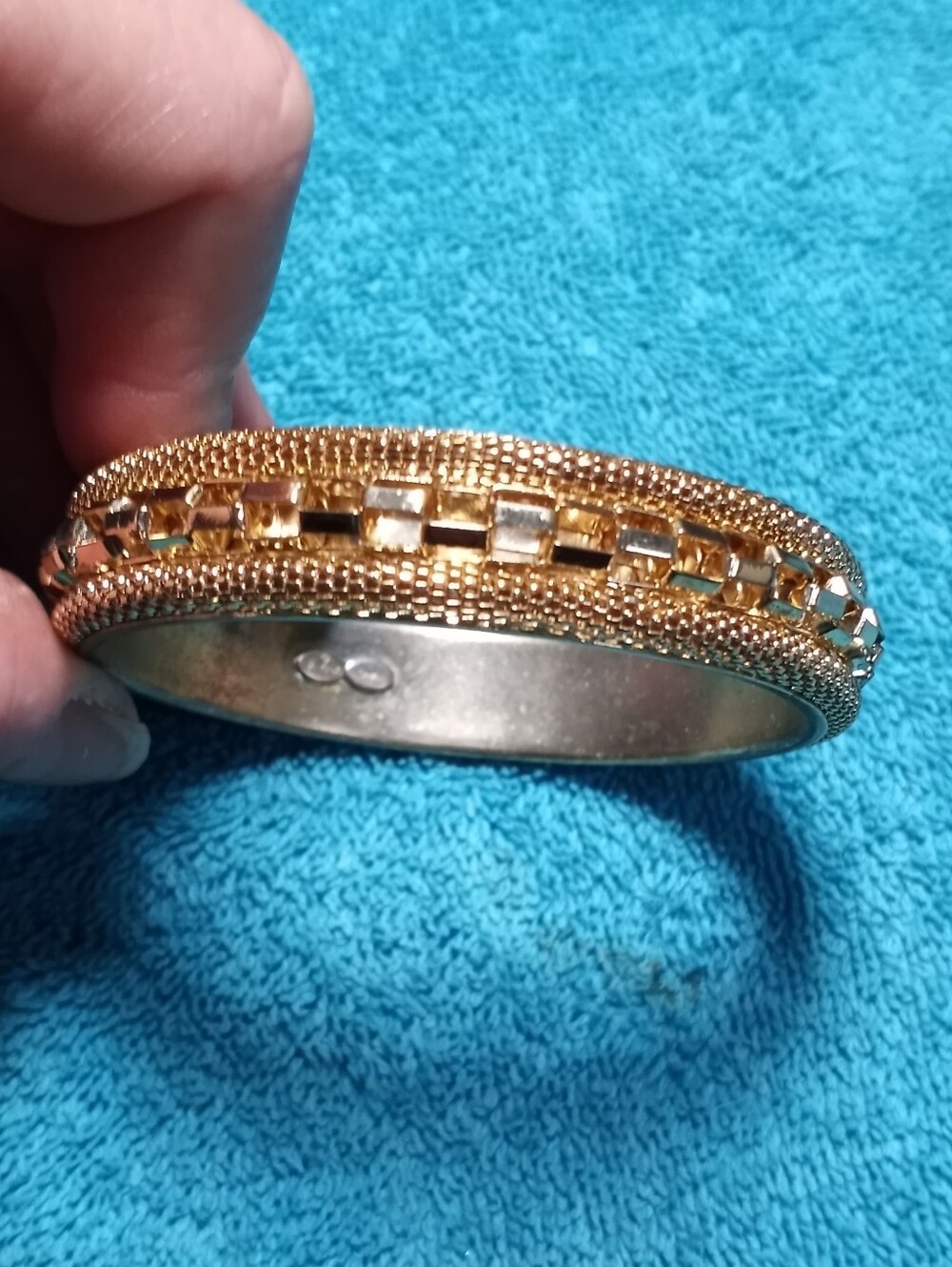 Gold-Tone Women's Decorative Bangle Bracelet